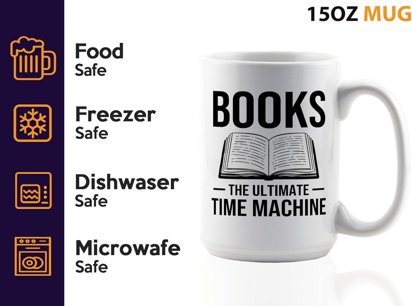 Book Lover Coffee Mug 15oz White -Books The Ultimate - Bookworm Literature Library Book Lover Reader Booked Editor Intellectual Studious
