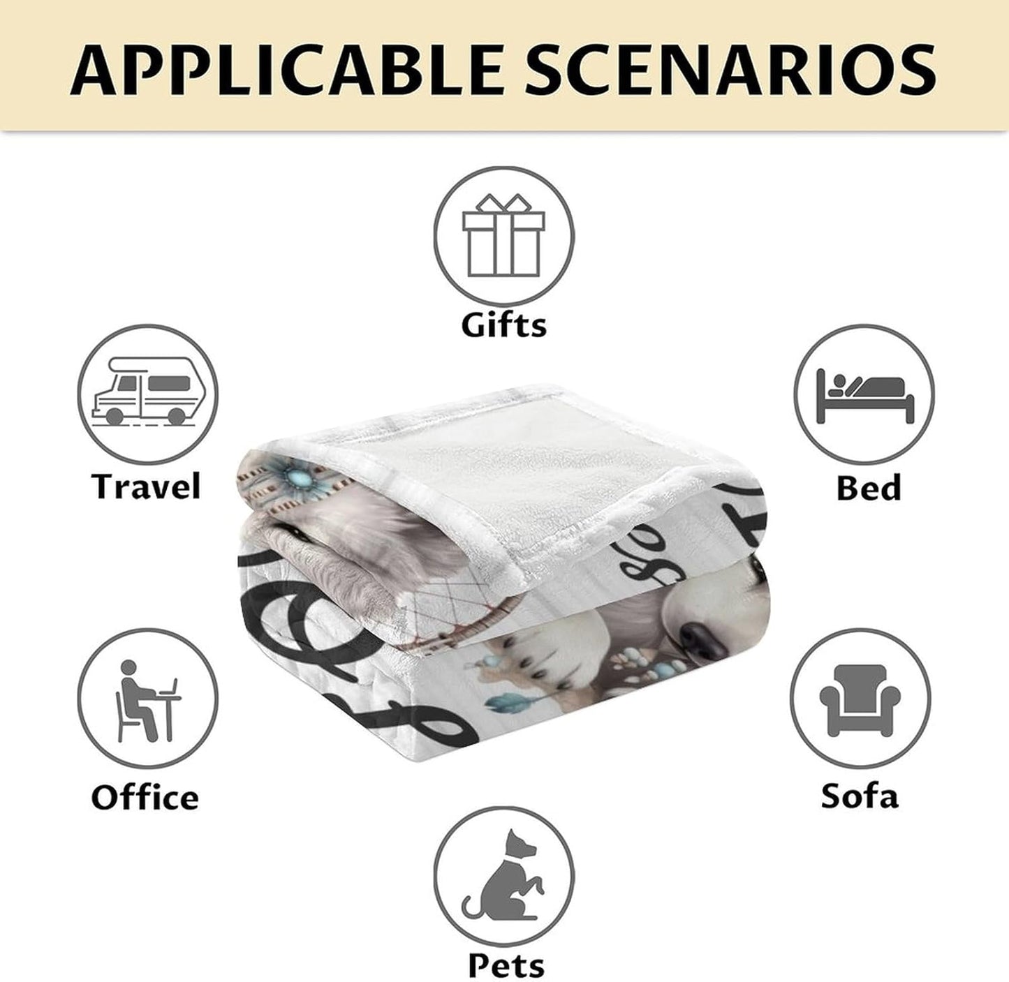 Wolf Gifts for Girls - Wolf Blanket for Women - Animal Blankets for Kids Adults - 50"x60" Soft Plush Throws for Couch