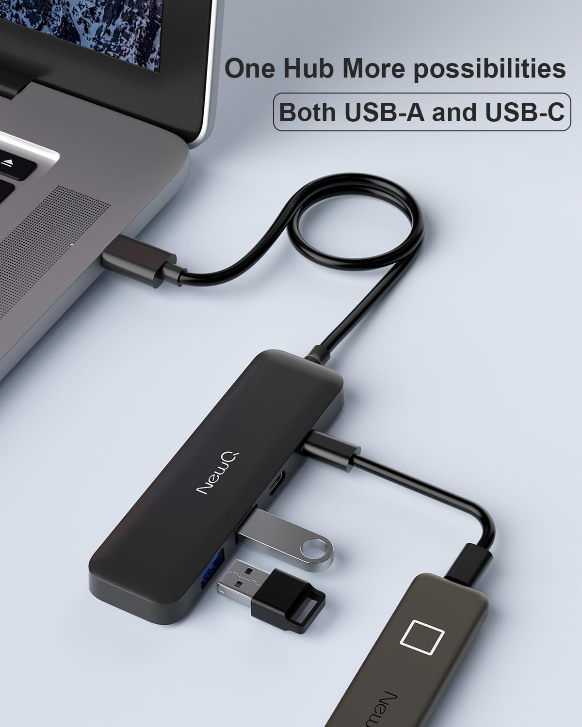Dual USB C USB A 3.0 Hub: 4 Ports USB Hub with 2* USB-C 3.0 and 2* USB-A 3.0, Ultra Slim Portable USB Splitter Adapter for Laptop, PS4, Flash Drive, HDD, Xbox, Printer, Keyboard, Computer Accessories
