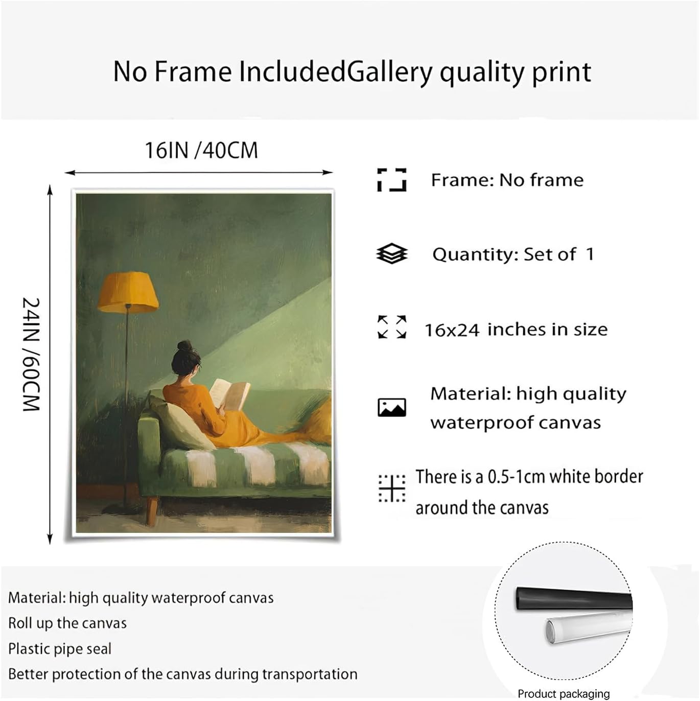 Modern Reading Wall Art Female Abstract Print Emerald Green Abstract Art Modern Artwork Poster Minimalist Reading Woman Painting Artwork 16X24Inch Unframed for Bedroom Living Room Dorm Apartment Decor