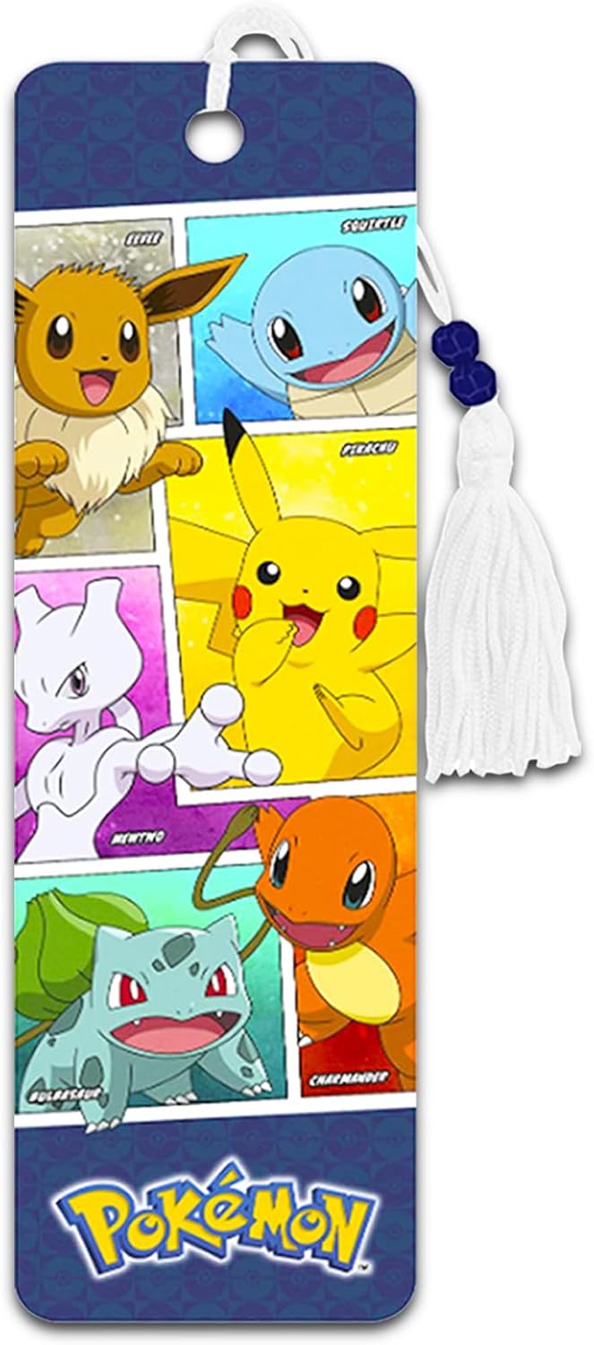 Pokemon Bookmark Set - 3 Pc Bundle with Pokemon Book Marks for Kids Teens Adults with Pokemon Cards | Pokemon School Supplies for Boys Girls