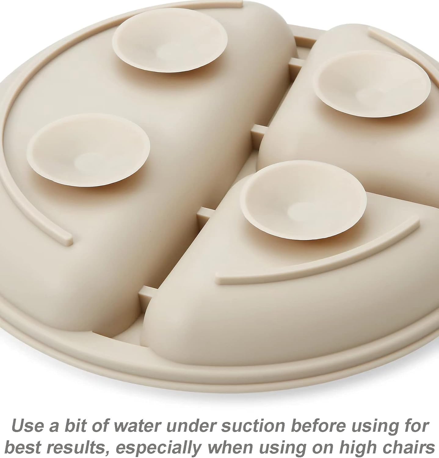 PandaEar Silicone Baby Feeding Set| 2 Pack Silicone Divided Suction Plate and 2 Pack Tiny Cup with 2 Spoons 2 Forks| Baby Led Weaning Supplies Self Feeding Eating Utensils (Light Tan/Walnut)