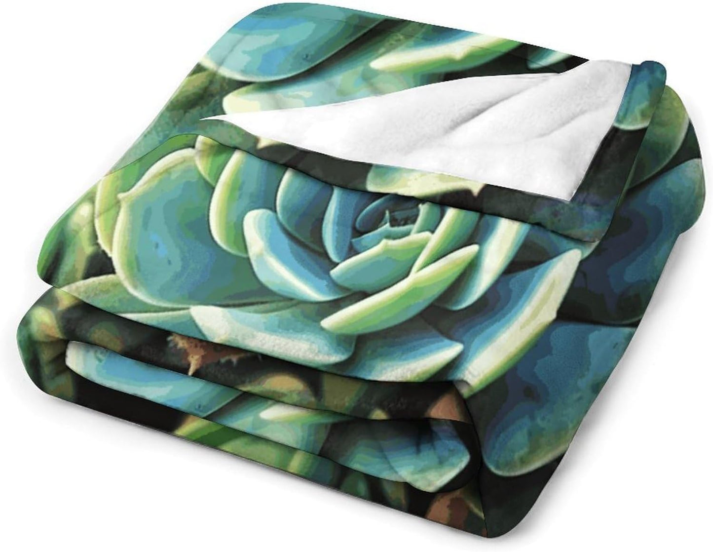 Succulent Plants Blanket Super Soft Lightweight Throw Blanket Cute Cozy Warm Bed Blanket Decorative Fuzzy Blanket All-Season Home Decor Gift for Sofa Couch Living Room 50"*60"（130 * 150cm）