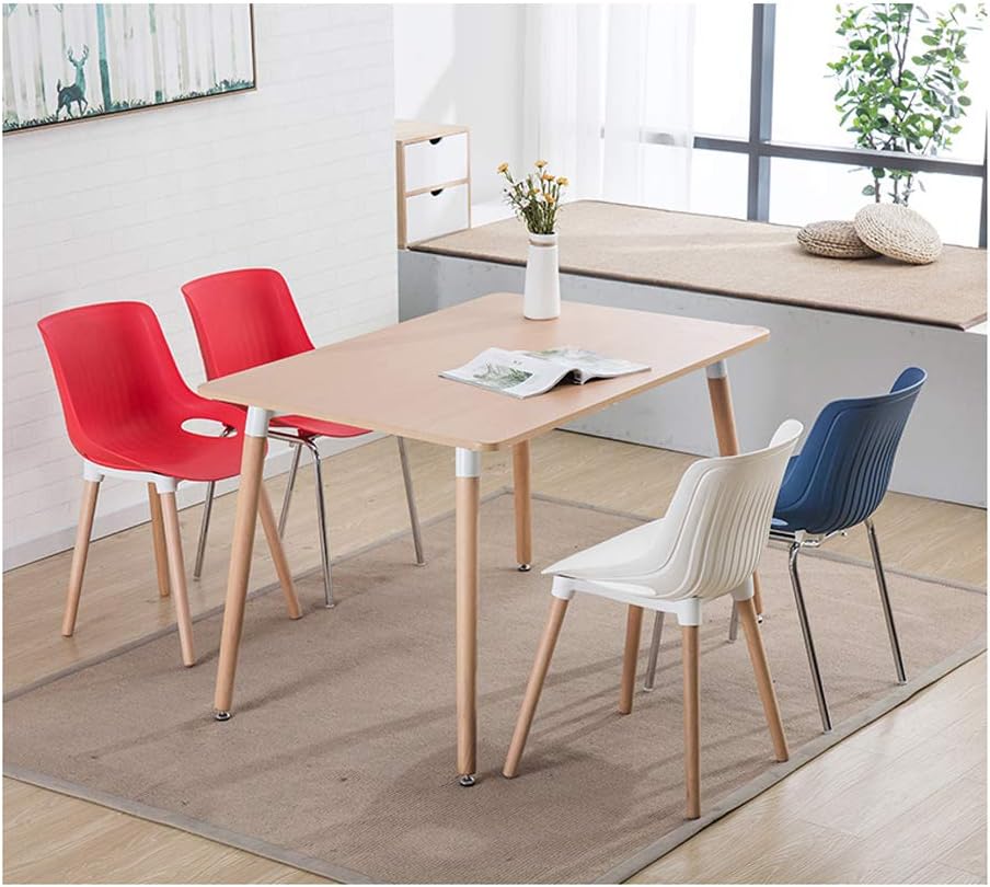 Comfortable Chair Mid-Century Modern Kitchen and Dining Room Chair with Natural Wood Legs, Ergonomically designed comfort curve, for Living Room/Cafe/Lounge /Study Room/Dining Room/Pub Leisure Chair