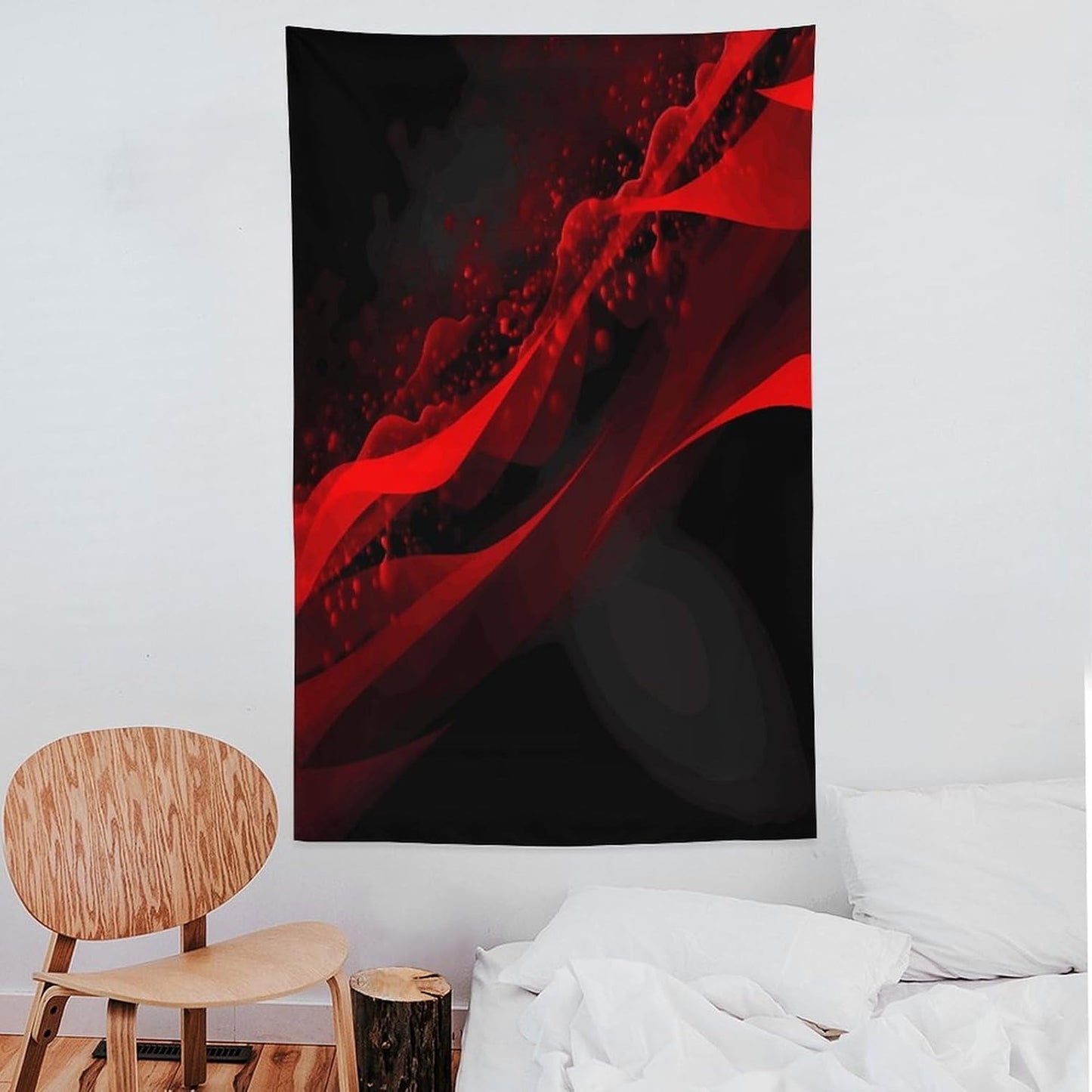 FodPand Black And Red Background Tapestry Anti-fading Wall Tapestry with Installation Kit Backdrop Banner Multipurpose Aesthetic Tapestries Boho Wall Art Hanging Decorative Blanket 60"x90"
