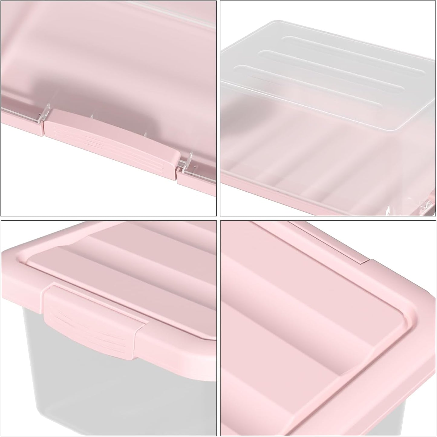 14 Quart Stackable Storage Bins, Organizer Containers with Snap Lids, Clear (2 Pack)