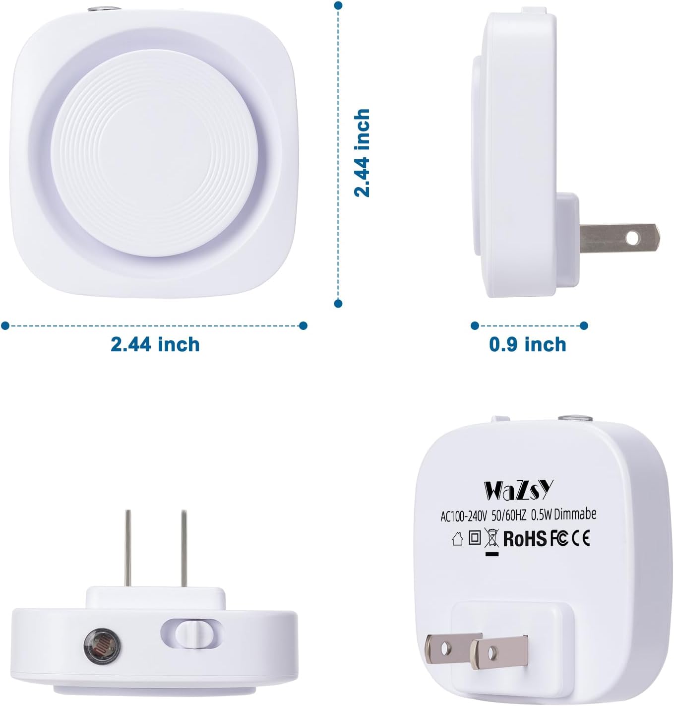 Amber Night Lights Plug into Wall, 4 Packs Dimmable Night Light with Dust to Dawn Sensor, Automatically Turn on and Off, Gentle Glow Nightlight for Bathroom,Bedroom,Stairs,Kitchen,Hallway, Amber