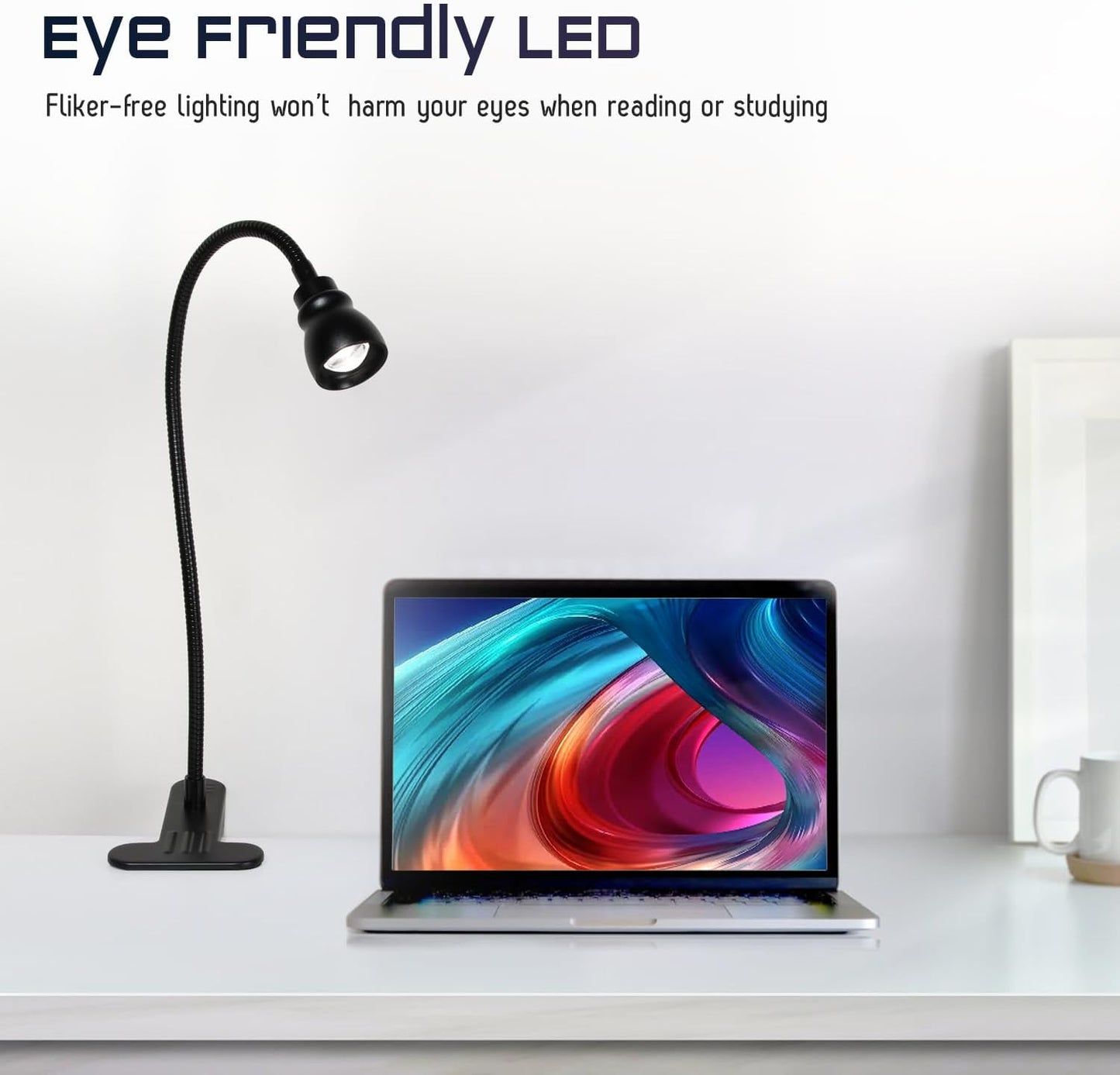 Zoomable Clip on Light, Clamp Reading Light for Dorm Bed Headboard, Dimmable Spotlight with 3 Color Temperature Options, 10 Dimmable Brightness Levels, Adjustable Beam Angle
