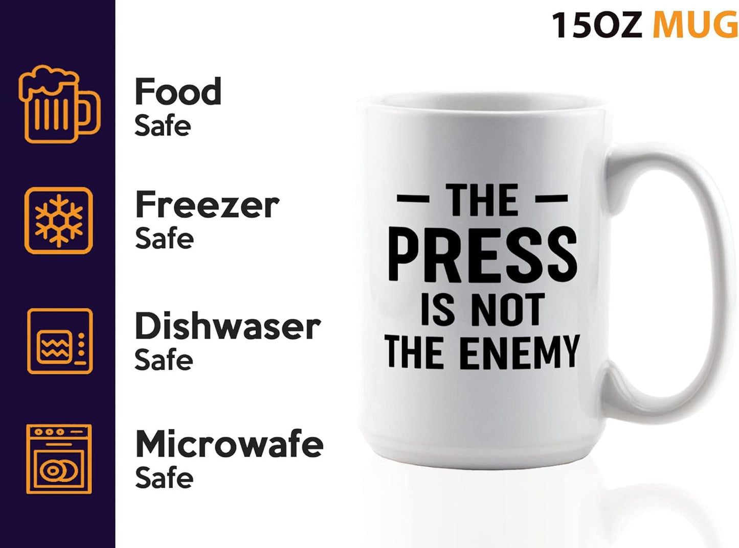 Journalist Coffee Mug 15oz White -Not the Enemy - Reading Lover Book Club Gift Author Appreciation Writer Journalism Novelist Scriptwriter