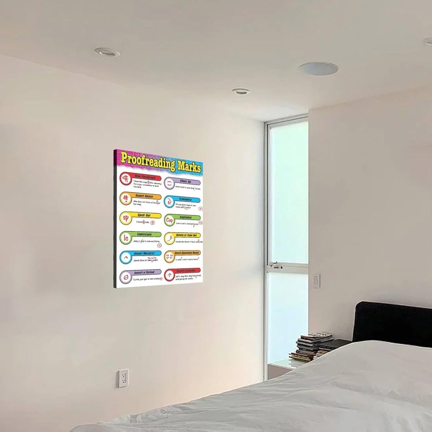 Proofreading Marking Sheet Teacher Equipment Chart Poster (4) Canvas Print Wall Art Decor Living Room Office Bedroom 16x20inch(40x50cm) Frame-style