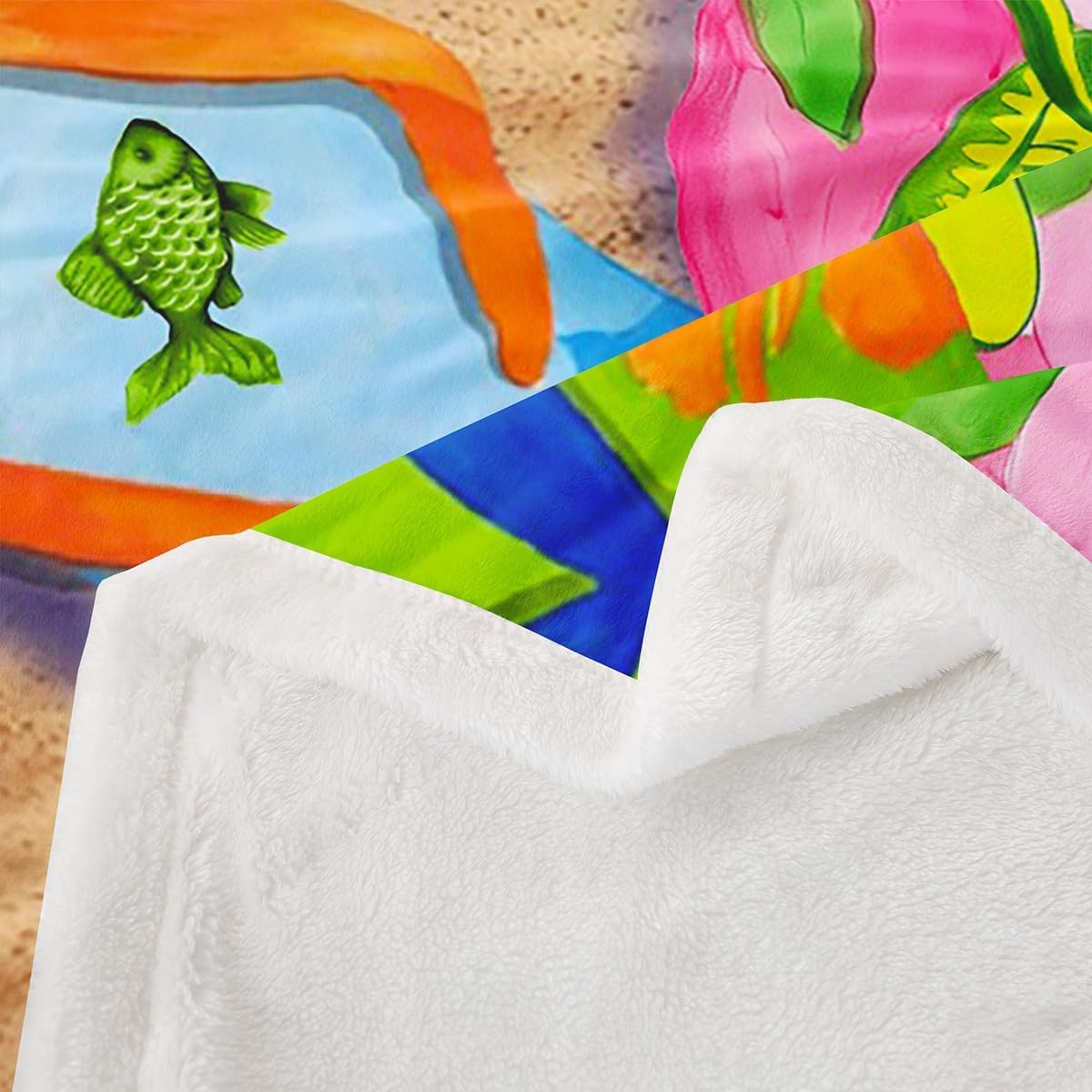 Colorful Flip-Flops Throw Blanket Summer Theme Fleece Blanket Beach Vacation Bed Blanket for Couch or Bed Flip-Flops Blanket Soft Warm Lightweight for Kids Adults Women Gift(40x50 Inches)