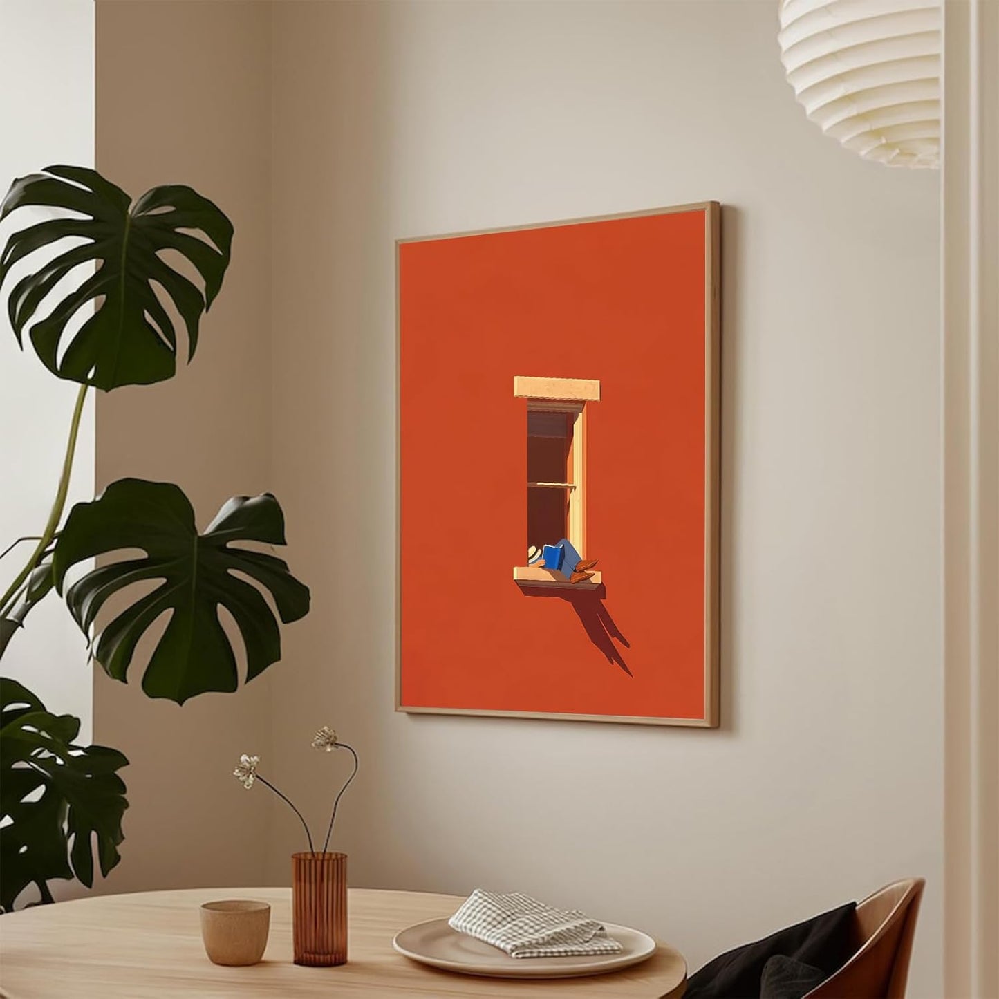 Aesthetic Home Decor Painting Preppy Room Poster Bold Minimalist Wall Art Book Lover Wall Art Warm Sunny Colorful Print 16x24 Inch UnFramed for Living Room Bedroom Office Library Apartment Dorm Decor