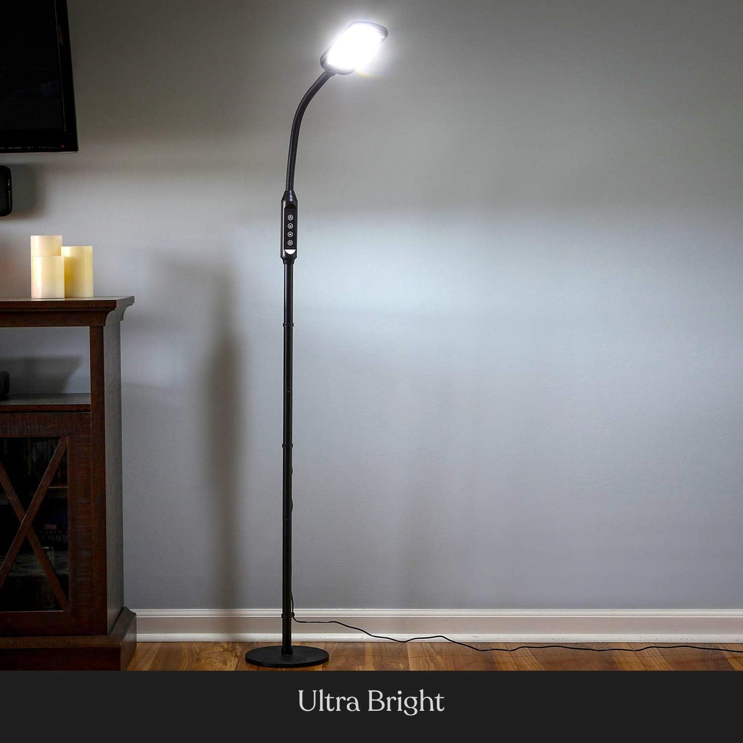 2-in-1 LED Floor & Desk Lamp — Adjustable Height, Gooseneck, Portable Standing Lamp for Living Room / Dorm /...