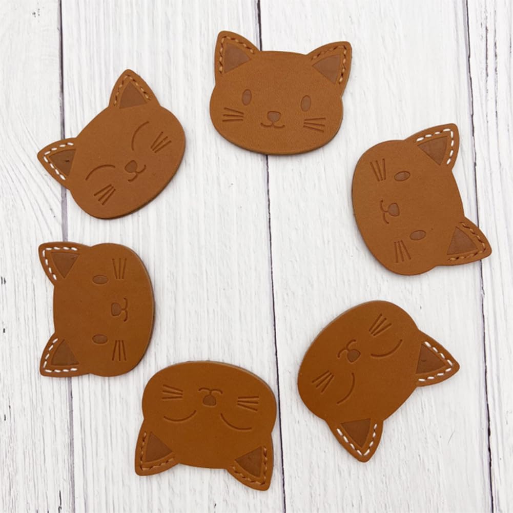 Kawaii Leather Cat Bookmark - Personalized Animal Bookmarks for Women, Kids & Bookworm Gift (B)