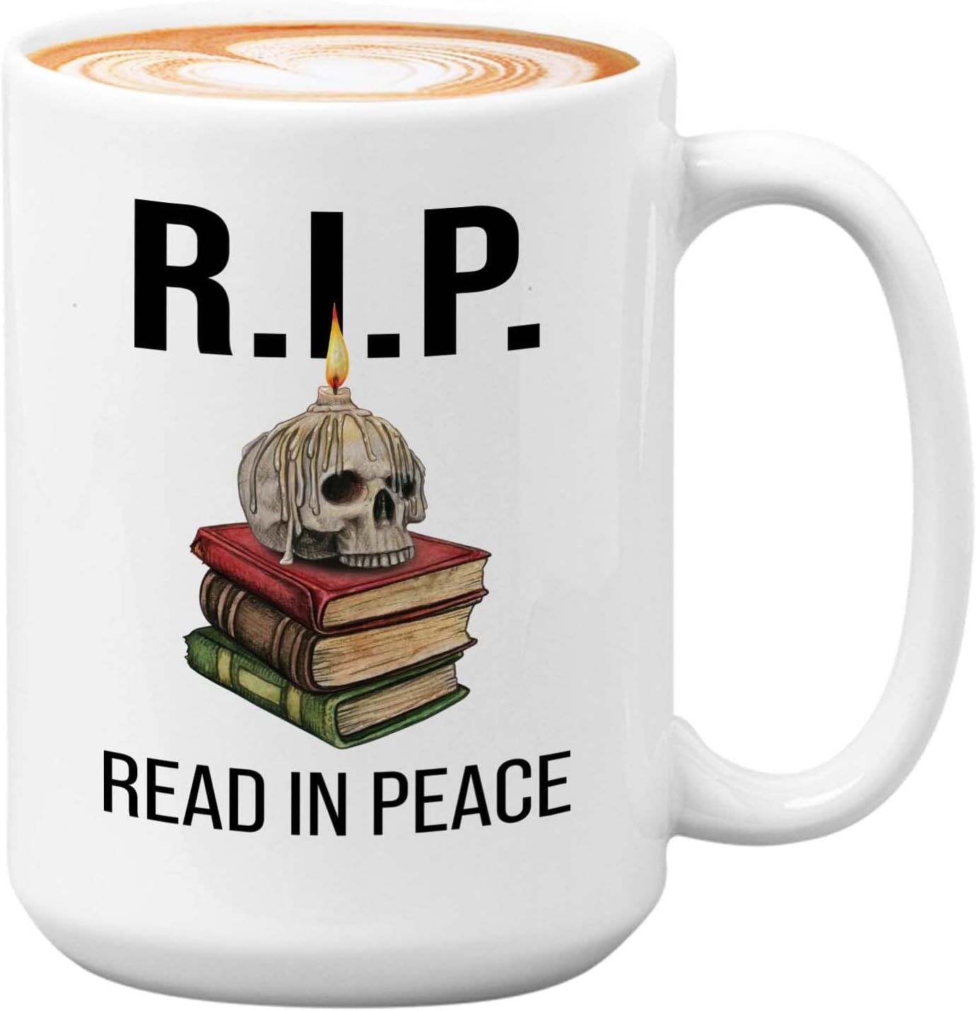 Bubble Hugs Book lovers Coffee Mug 15oz White - Read in Peace - Author Writer Library Library Editor Introvert Book Lovers Cat Lover Chill Relax Bookworm Reading
