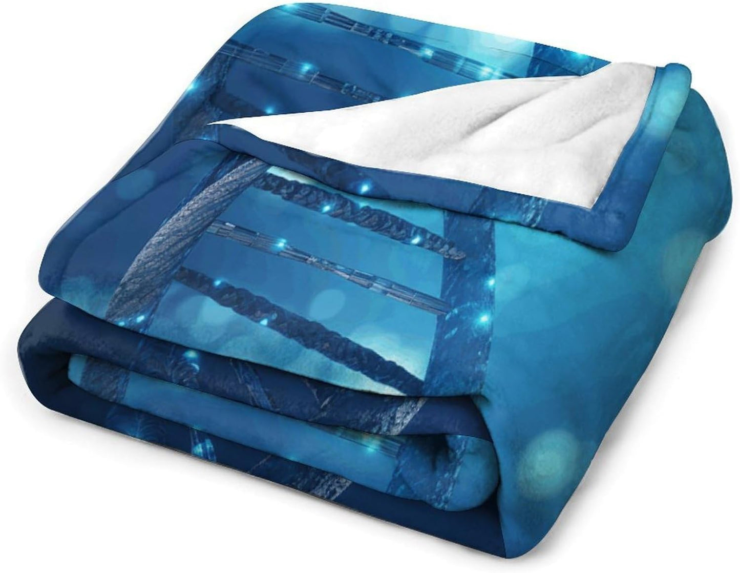 Blue Glowing Picture Throw Blanket for Couch Super Soft Warm Lightweight Throw Blankets Cozy Flannel Bed Blanket Cute Decorative Blankets for All Seasons Home Decor Gift 60"*80"（150 * 200cm）