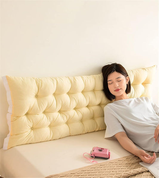 Upholstered Wall Mounted Headboard - Large Bolster Reading Support Pillow Cushion for Dorm Bed - Comfortable Positioning for Relaxation and Reading