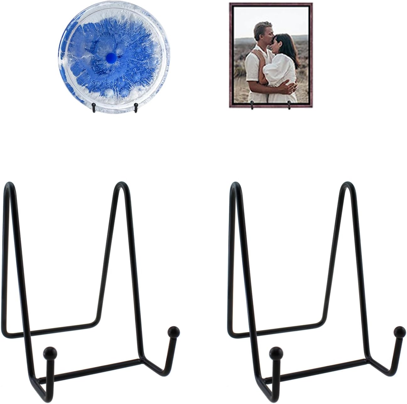 TAODAN 2PCS 4 Inch Display Board Racks Metal Square Wire Board Shelf Display Rack Tray Rack Desktop Picture Shelf Iron Photo Frame Stand Mobile Phone Tablet Holder Decorative Plate Display Stand