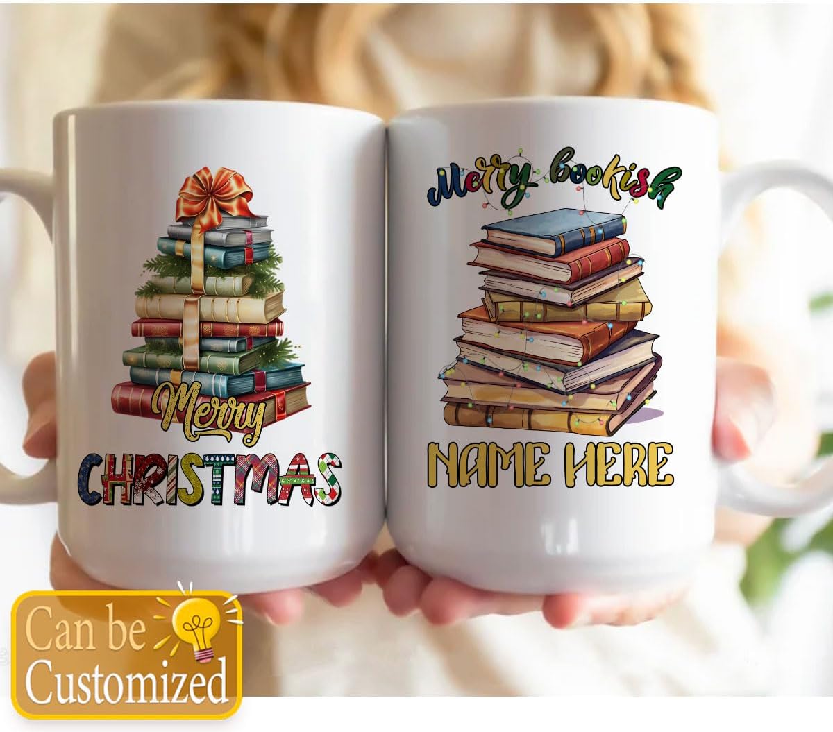 Cozy Reading Lover Ceramic Mug 15oz Bookish Personalized Gift for Bookclub Merry Christmas