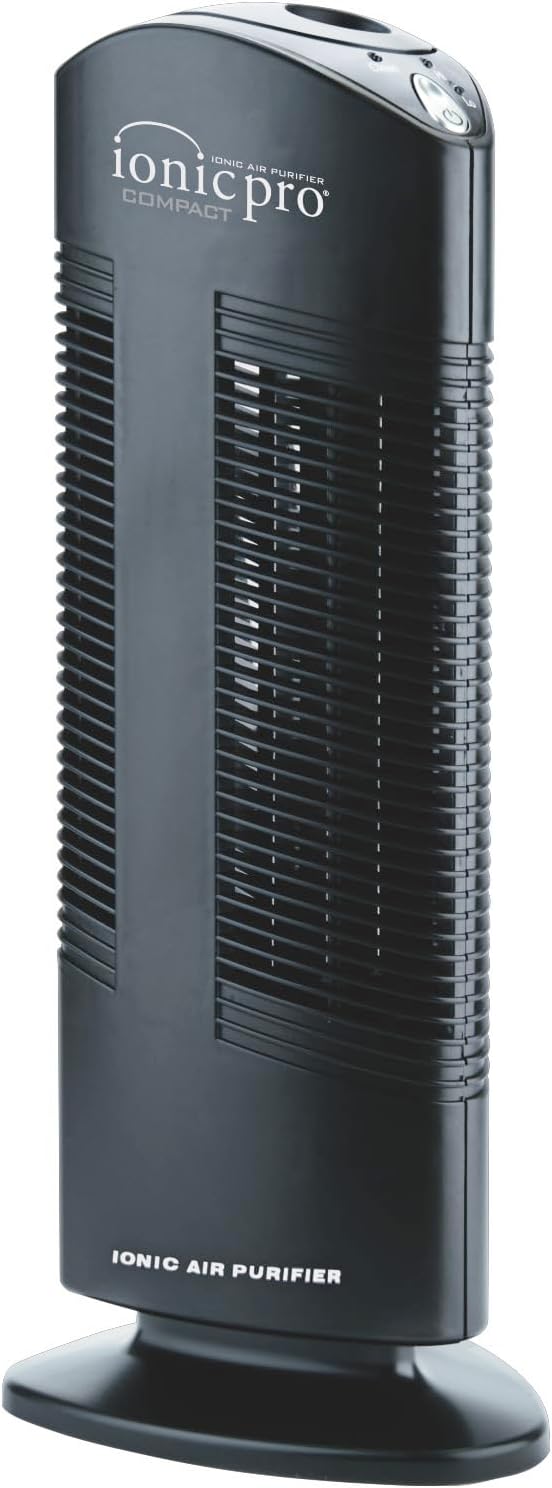Ionic Pro Compact (CA200) Air Purifier Tower, Never Replace Filters, Quiet Negative Ion Technology, Cleans Rooms Up to 300 sq. ft