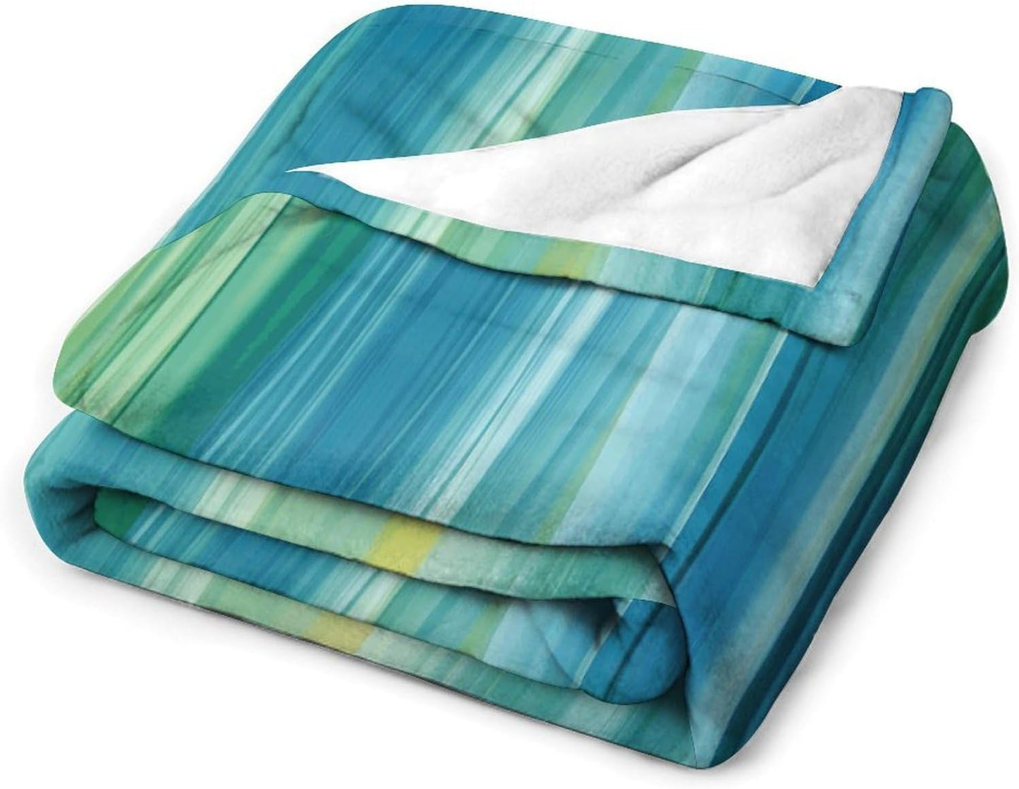 Blue and Green Throw Blanket for Couch Super Soft Warm Lightweight Throw Blankets Cozy Flannel Bed Blanket Cute Decorative Blankets for All Seasons Home Decor Gift 40"*50" （100 * 130cm）
