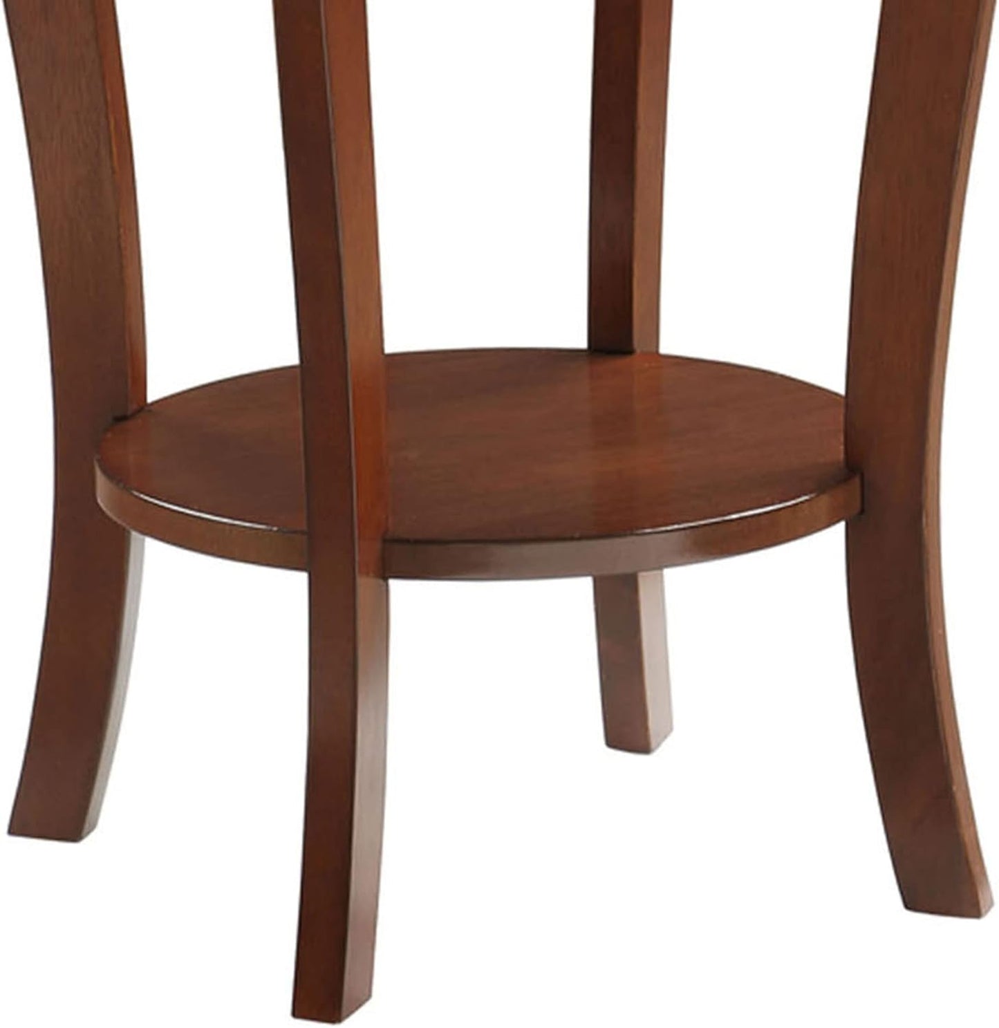 Convenience Concepts American Heritage Round End Table with Shelf, Espresso