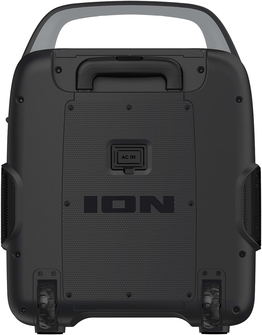 ION Sport 320-200 Watt Outdoor Bluetooth Party Speaker with Rechargeable Battery, FM Radio, Lights, USB Charging, App, Omni-Directional Sound