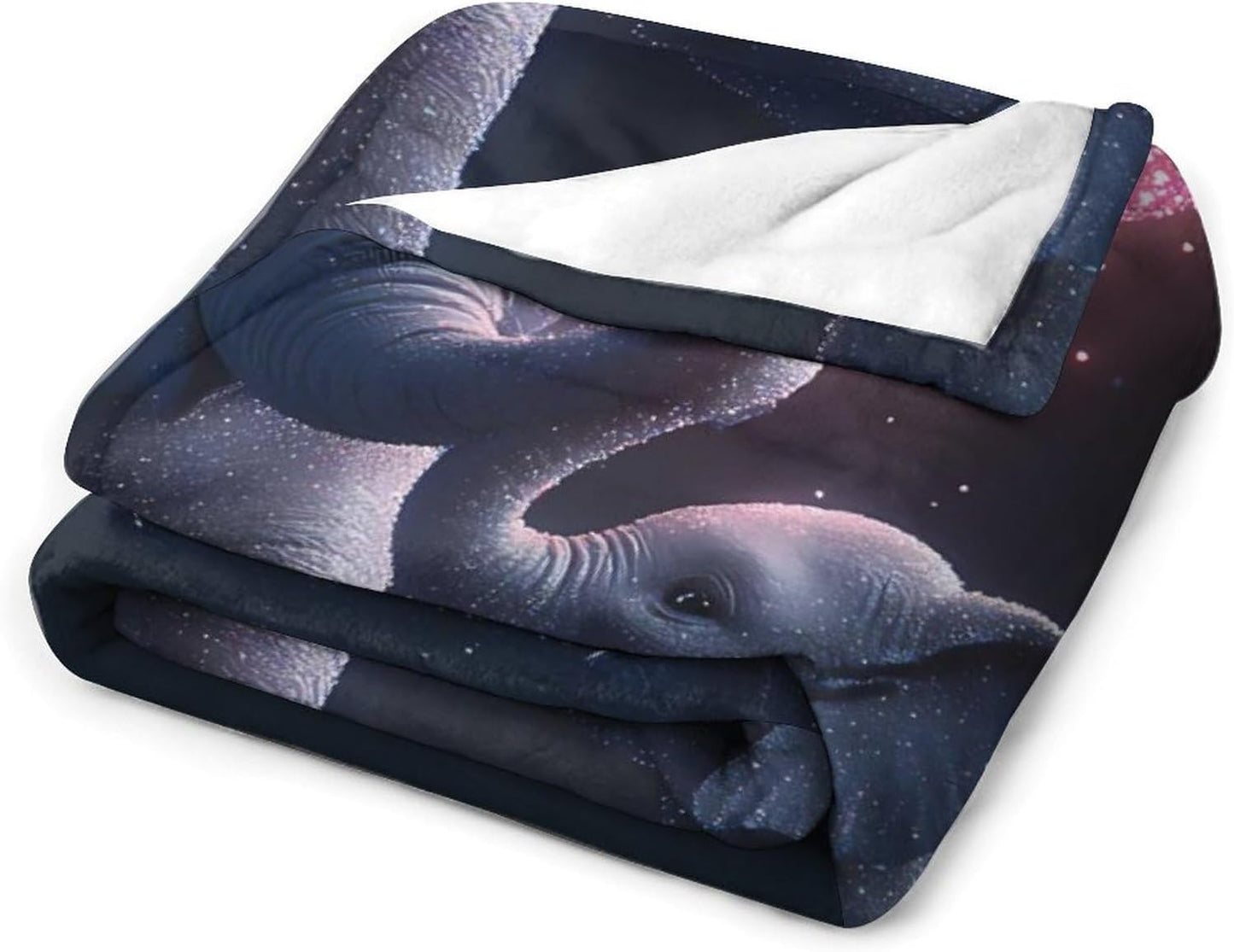 Elephant Mom Love Heart Throw Blanket for Couch Bed Plush Cozy Fuzzy Flannel Blanket for All Season 66"x90"