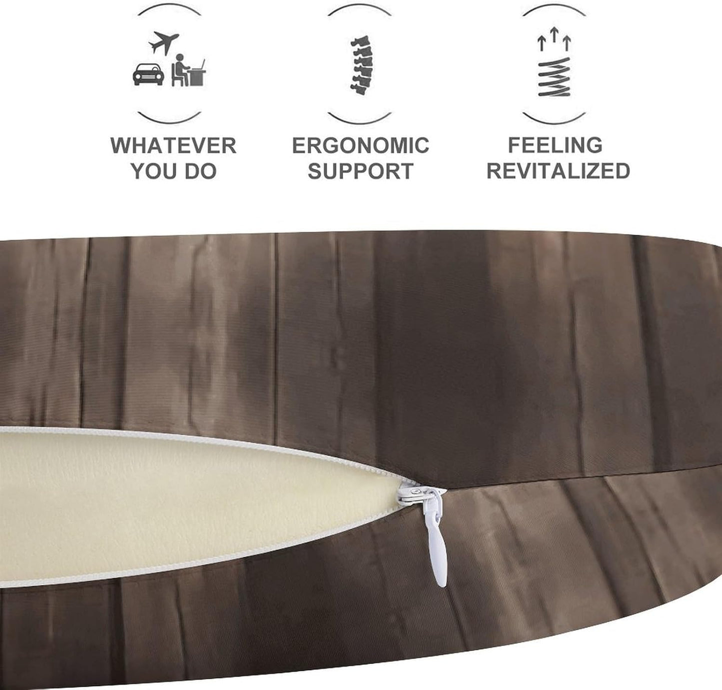 Rustic Old Barn Wood Neck Pillow Memory Foam U Shaped Pillows Portable Pillows for Shoulder Travel Head Support Pillow with Concealed Zipper for Airplane Car Home Office