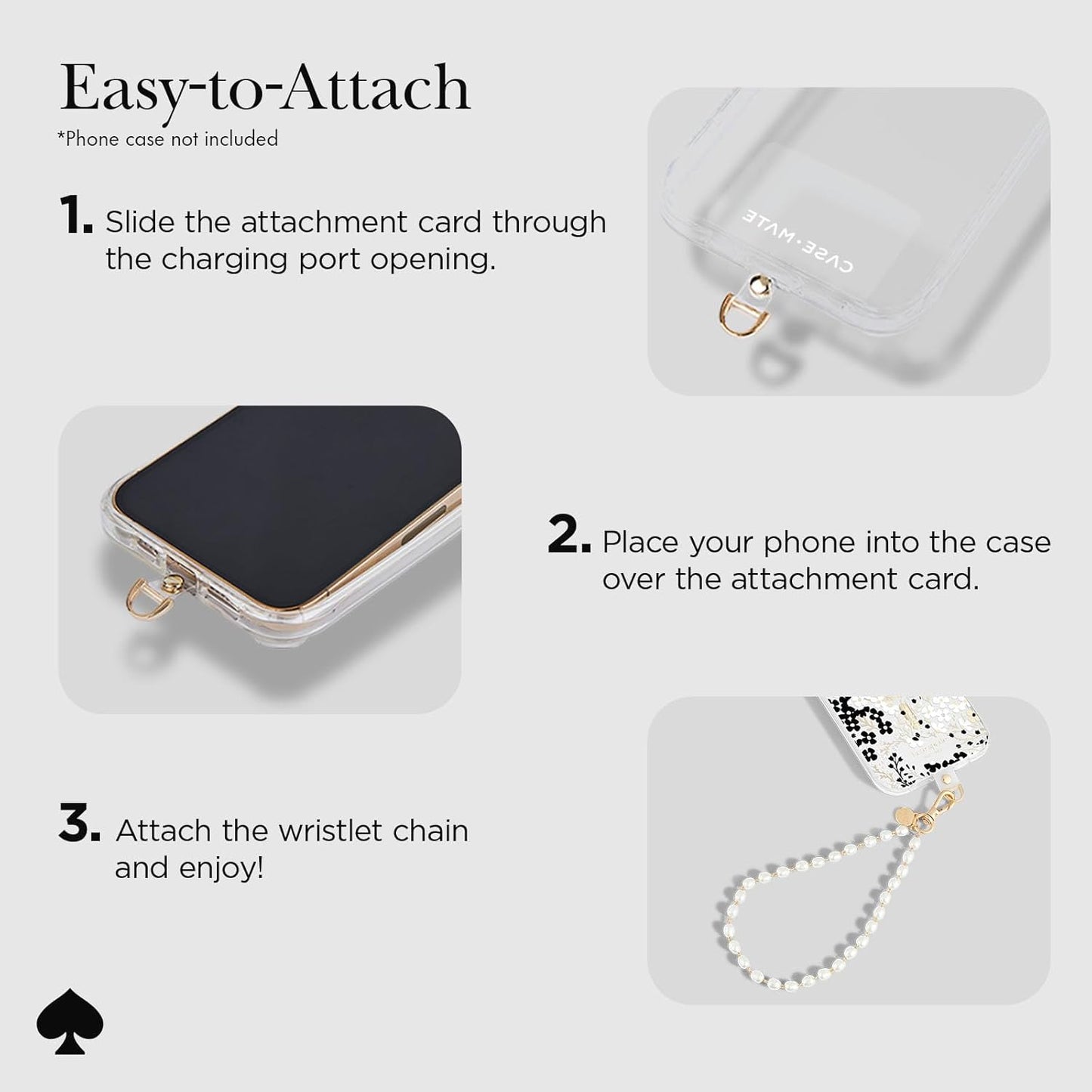 kate spade new york Phone Charm - Detachable Cell Phone Lanyard - Sea Pearl