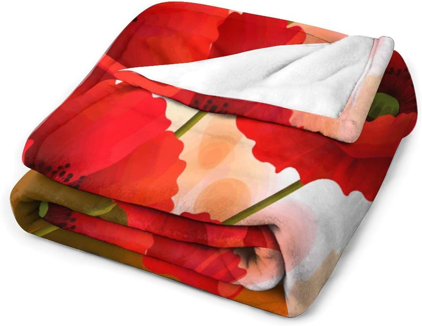 Poppy Flowers Vivid Petals Throw Blanket for Couch Super Soft Warm Lightweight Throw Blankets Cozy Flannel Bed Blanket Cute Decorative Blankets for All Seasons Home Decor Gift 50"*60"（130 * 150cm）