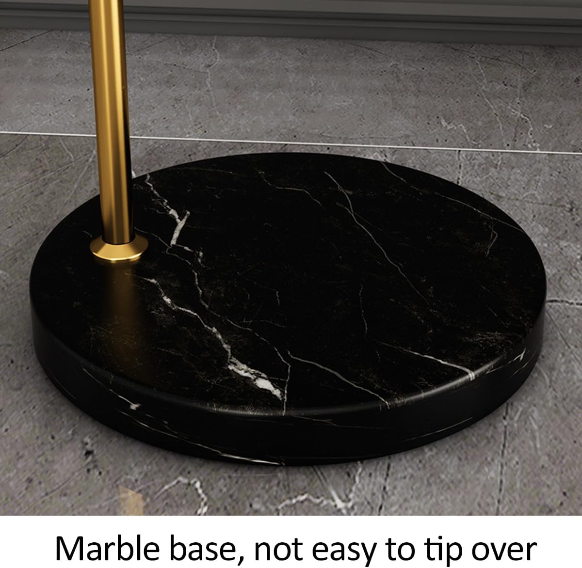 Gold Luxury Floor Lamps Adjustable Height Standing Lamp with Marble Base Floor Lamp with Linen Shade LED Warm Light 3000K Tall Standing Lamp for Reading Office Home Lighting