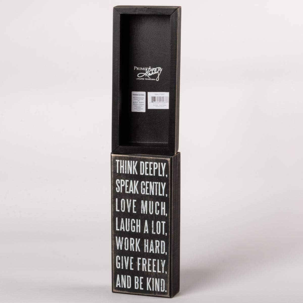 Primitives by Kathy 17037 Classic Box Sign, 4 x 9-Inches, Think Deeply