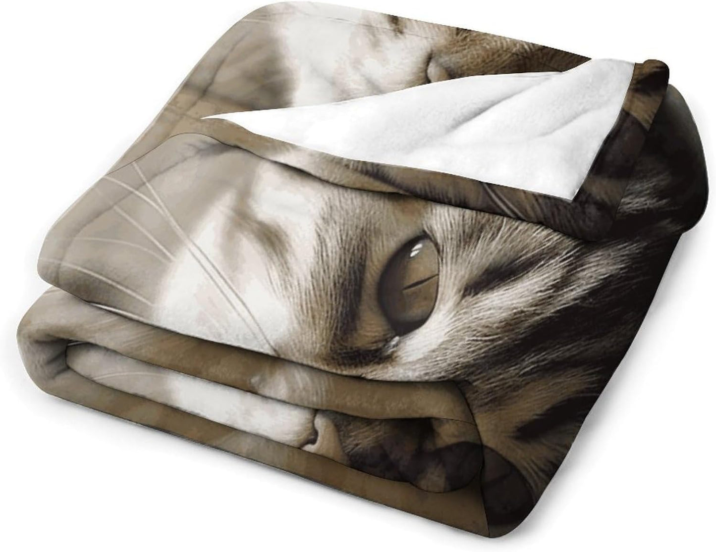 Sleeping Cat Blanket Super Soft Lightweight Throw Blanket Cute Cozy Warm Bed Blanket Decorative Fuzzy Blanket All-Season Home Decor Gift for Sofa Couch Living Room 50"*60"（130 * 150cm）
