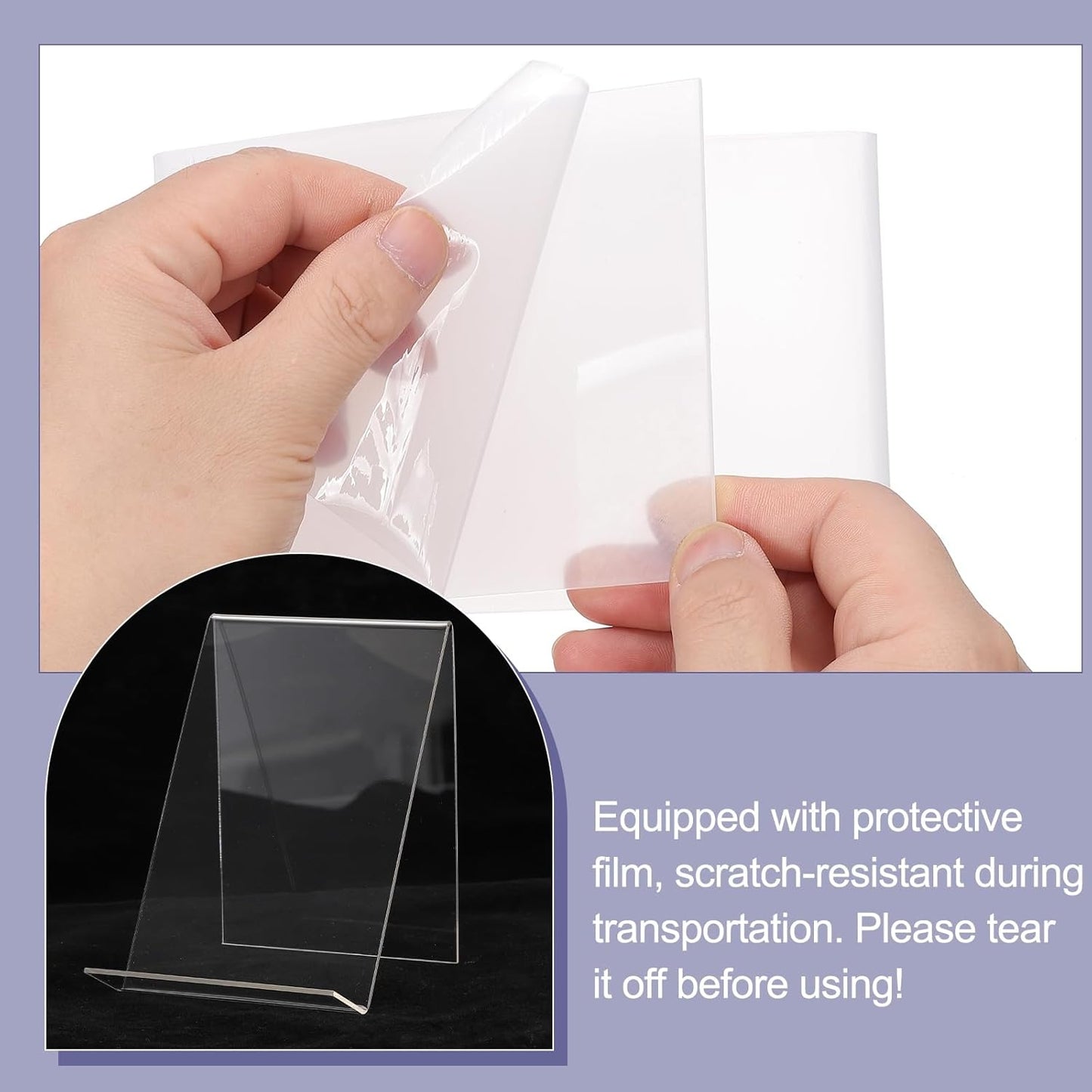 PATIKIL Shelf Divider, Acrylic Clear Closet Shelf Separator Book Stand Display Easel Tablet Holder for Displaying Albums Books CDs Tablets Pictures, 4.5" L x 4" W x 5" H