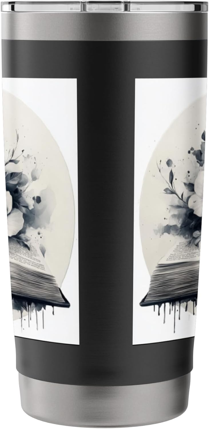 Book Reading Flower Lover Bookworm Tropical Garden Stainless Steel Insulated Tumbler