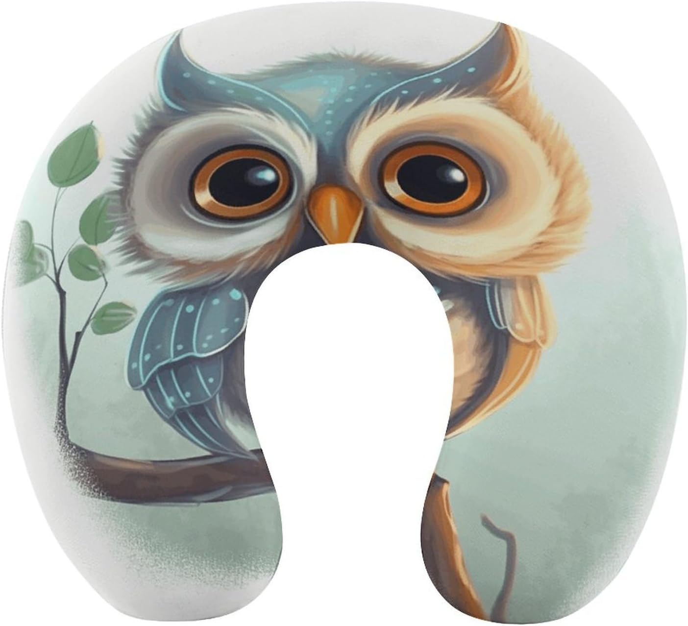 Cute Owl Neck Pillow Memory Foam U Shaped Pillows Portable Pillows for Shoulder Travel Head Support Pillow with Concealed Zipper for Airplane Car Home Office