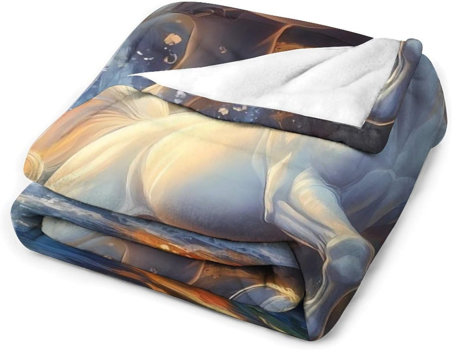 Un-icorn Throw Blanket for Couch Bed Plush Cozy Fuzzy Flannel Blanket for All Season 66"x90"