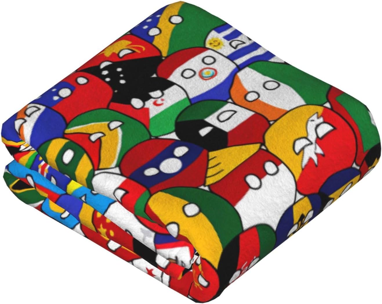 Countryball Throw Blanket 40"x50" Fuzzy Plush Fleece Blankets Soft Cozy Microfiber Flannel Blanket for Couch Sofa Bed Decor Travel Gifts Home Office Shawl Blanket