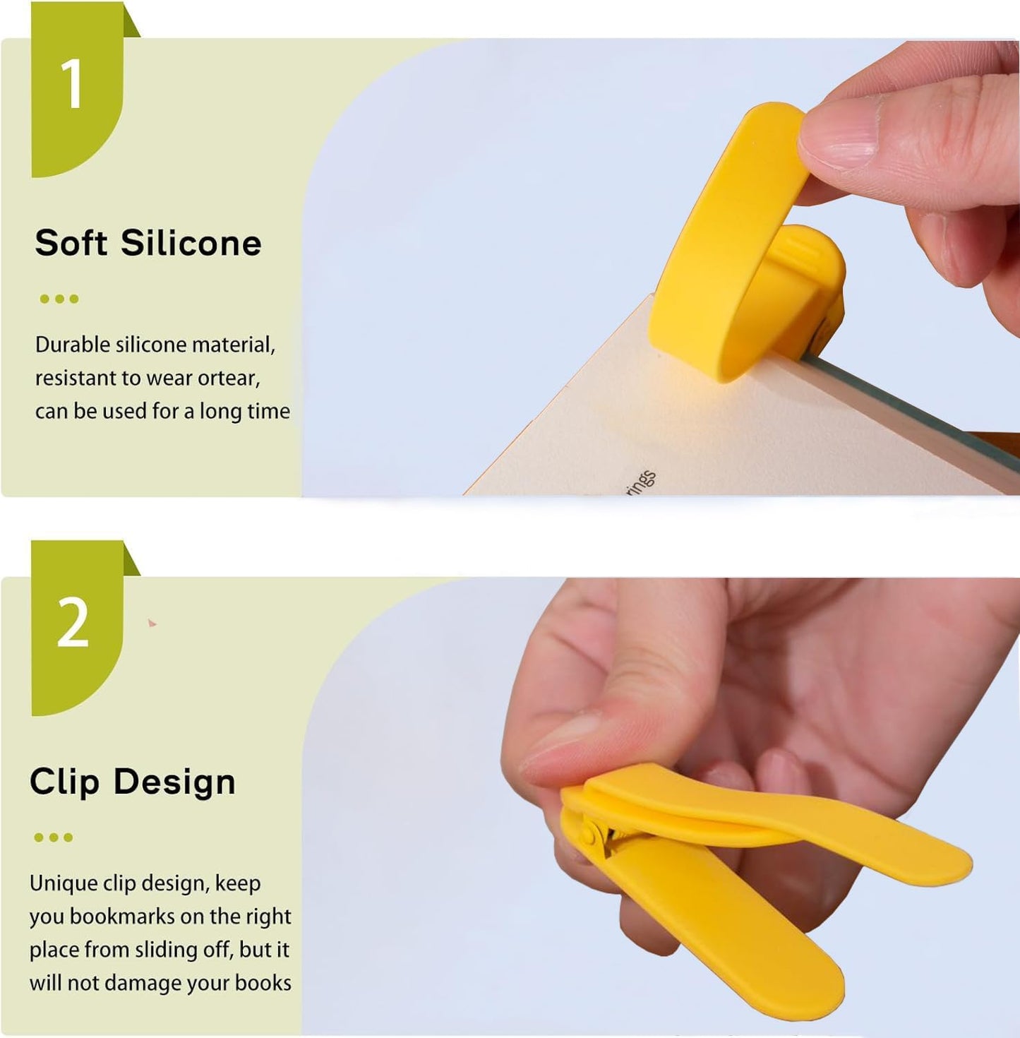 6pcs Automatic Bookmark, Silicone Book Marks for Reading Women, Men, Kids, Book Lovers, Cute Unique Book Markers for Reading, Reading Accessories Gifts for Book Lovers
