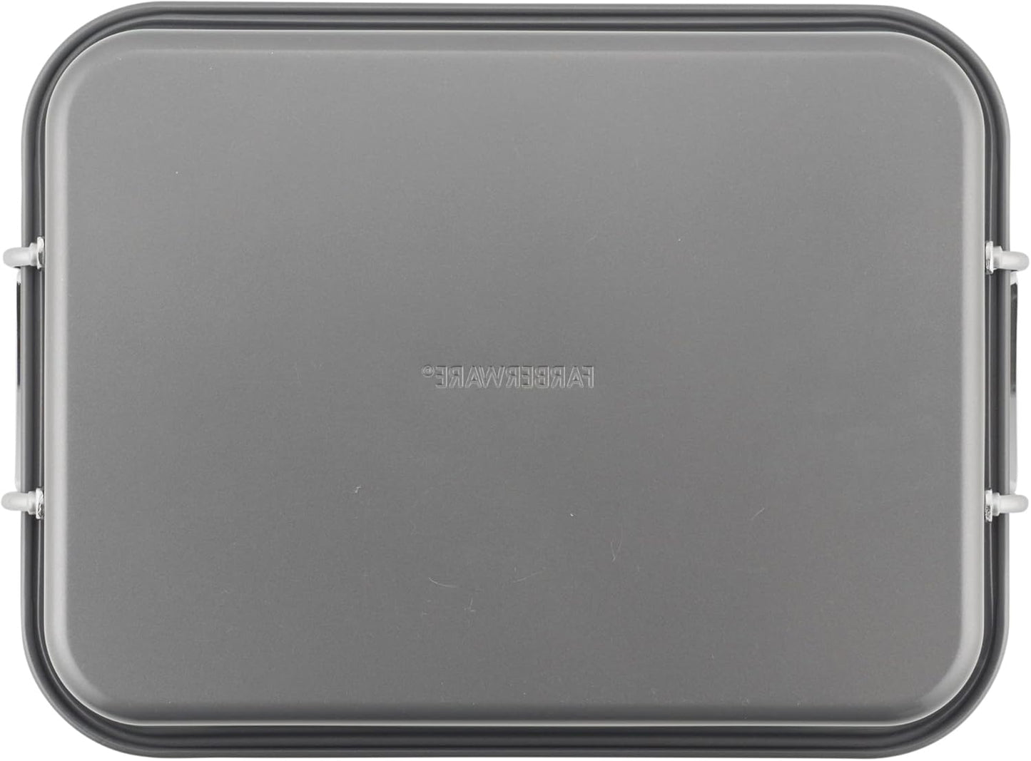 Farberware Bakeware Nonstick Steel Roaster with Flat Rack, 11-Inch x 15-Inch, Gray