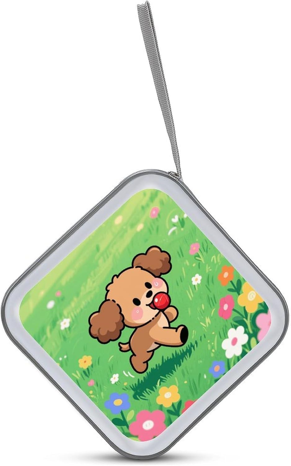 Cartoon Dog CD Case Portable Zipper CD Case 40 Capacity Hard Plastic DVD Cases Holder Large Storage Disc Wallet Bag for Car Home Travel DVD Collection Bag