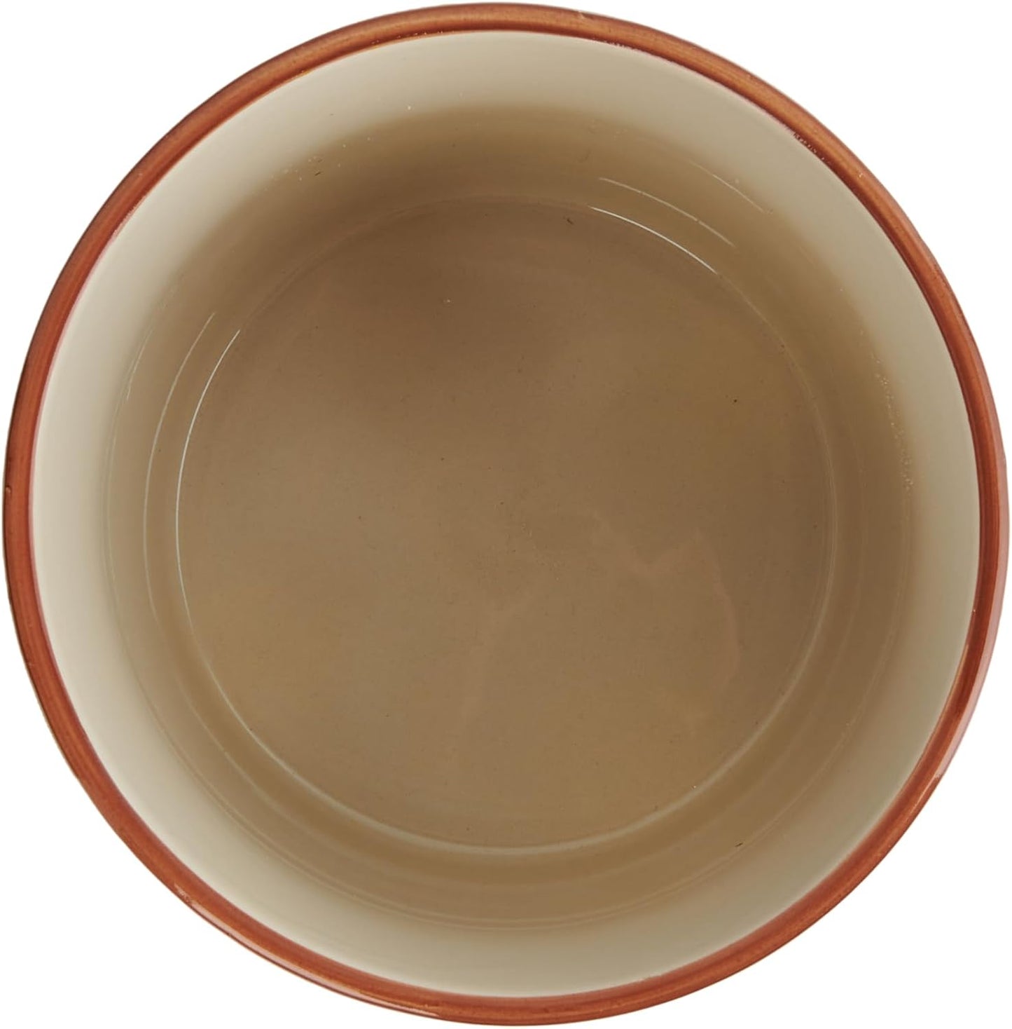 Creative Co-Op Footed Stoneware Planter with Abstract Print, Rust and White