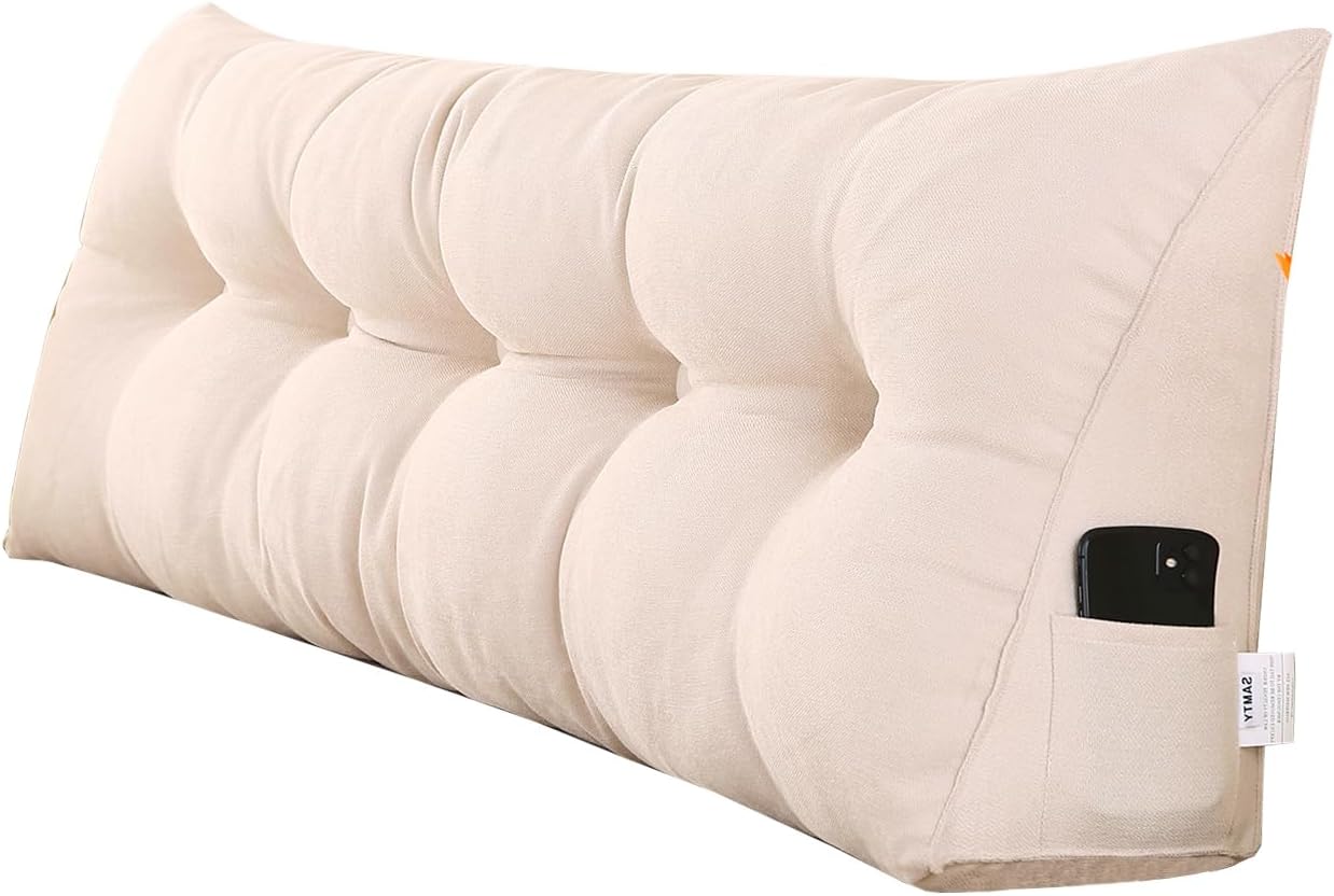 SAMTY Triangular Wedge Pillow headboard Twin XL Size for Couch Large headboard Pillow with Removable Cover Back Rest Pillows for Sitting up in Bed
