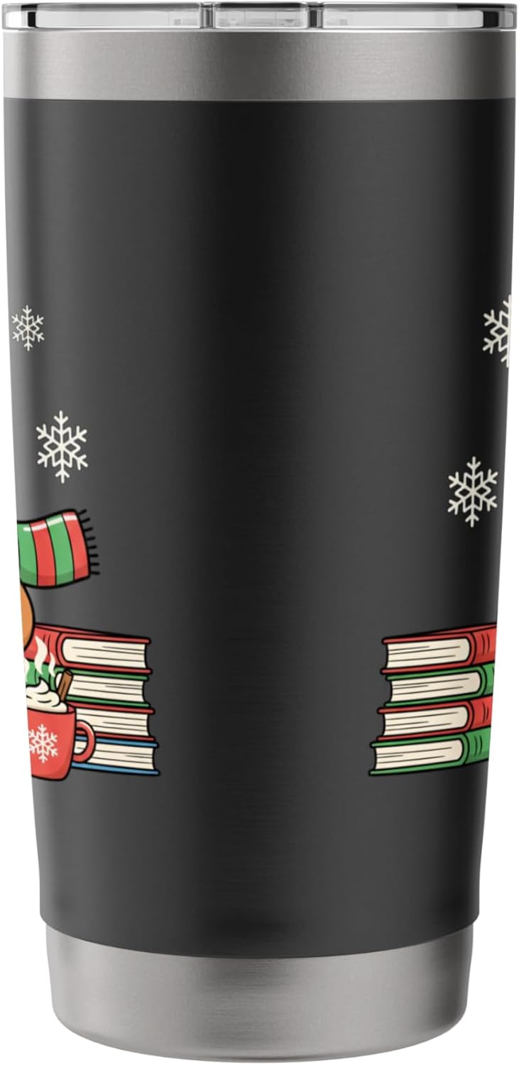 Gingerbread Reading Kids Christmas Book Lover Holiday Cozy Stainless Steel Insulated Tumbler