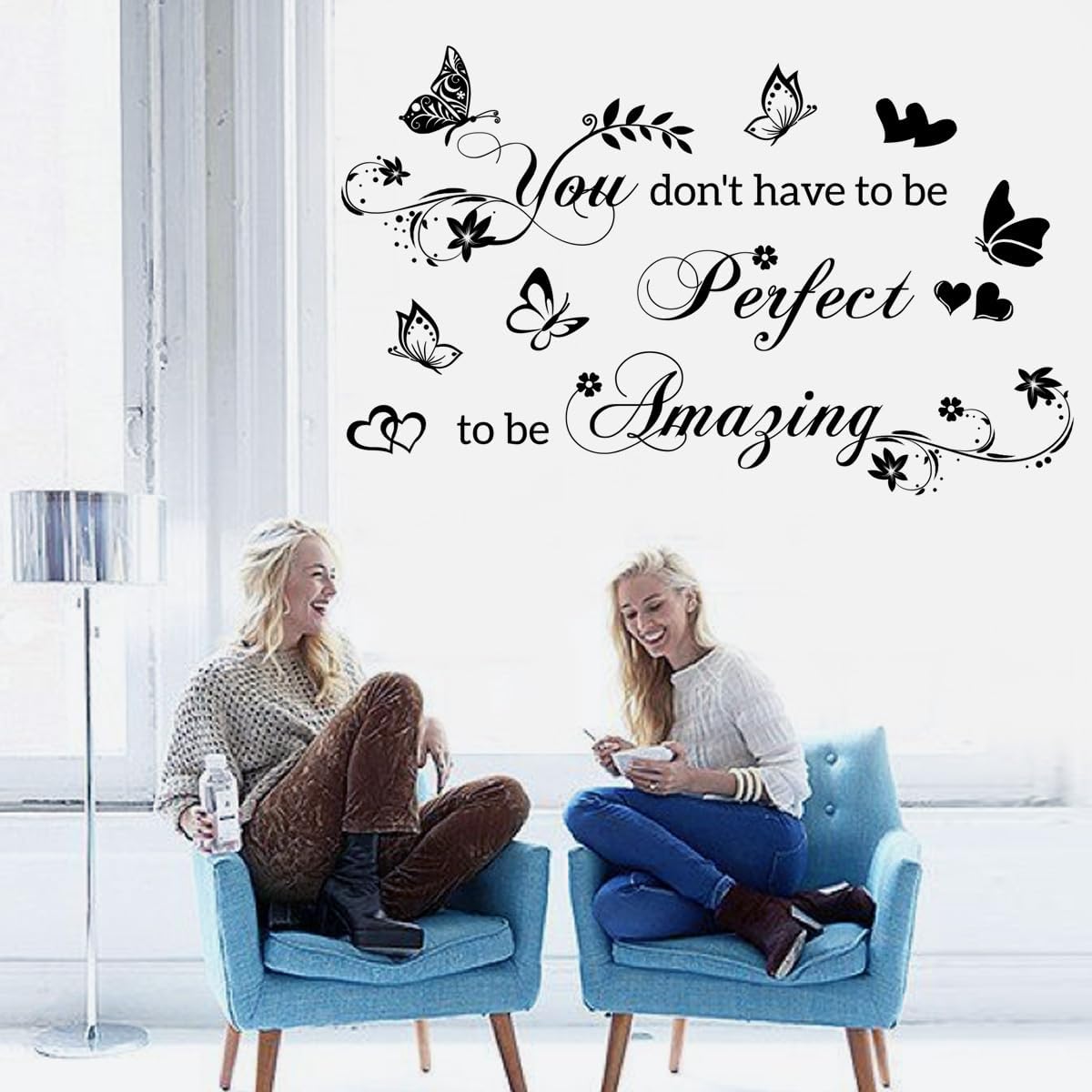 Wall Stickers for Bedroom Inspirational Quotes Wall Decals You Don't Have to Be Perfect to Be Amazing Decorations Wall Sticker for Living Room Wall Decal Hallway Wall Sticker Home Decor