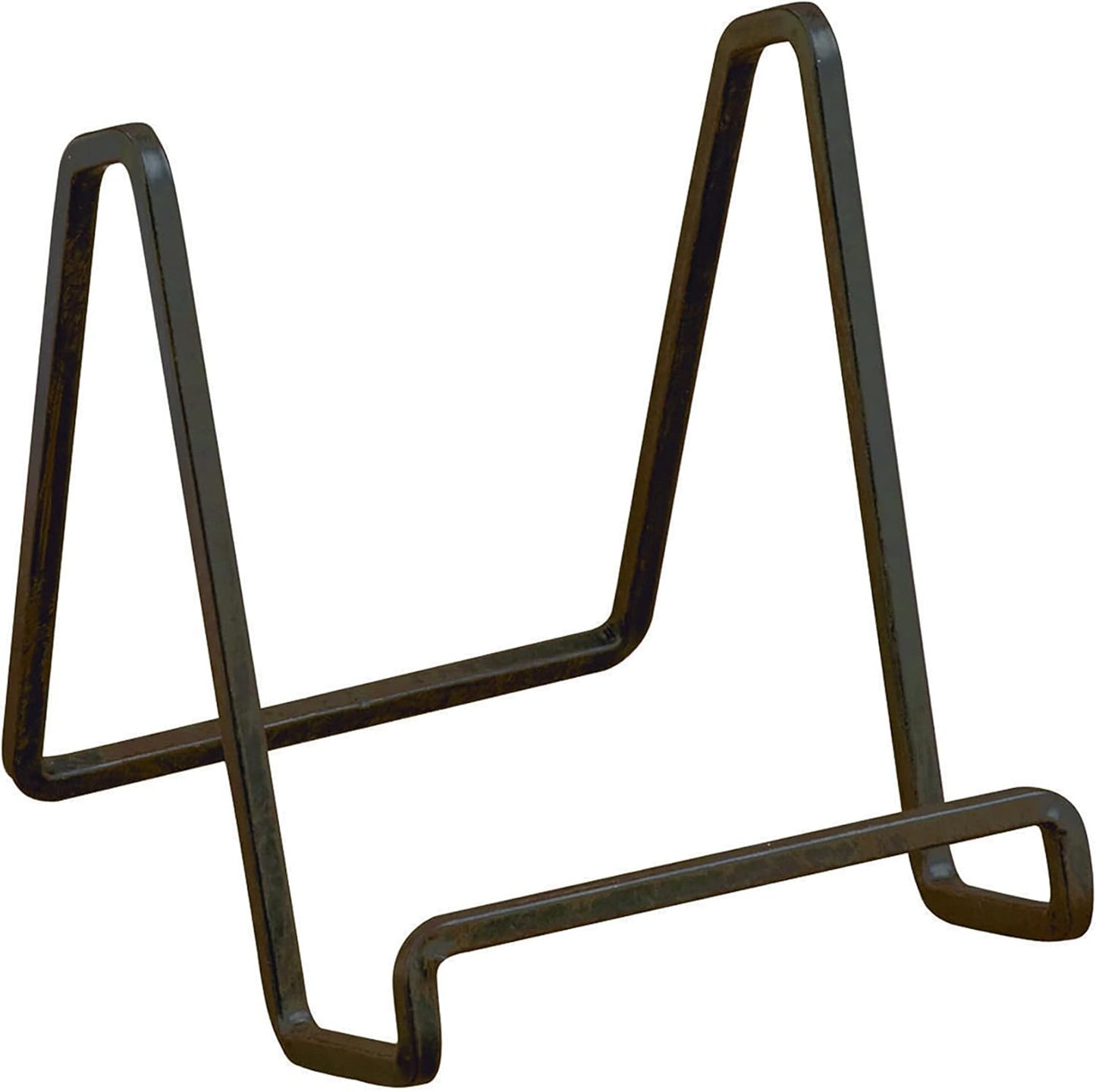 TRIPAR 6-Inch Metal Mahogany Painted Square Kitchen Book Holder/Stand, Wire Mini Easel, Small Photo Stands for Table, Display for Picture Frames, Plaques & Plates