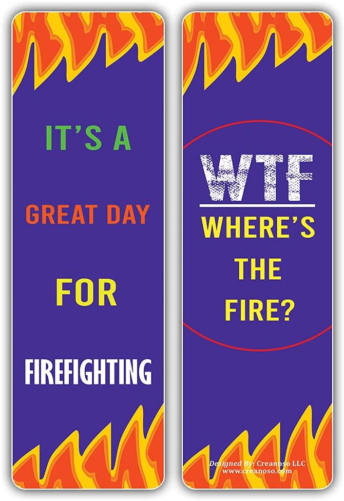 Creanoso I am a Firefighter Bookmarks (5-Sets X 6 Cards) - Cool Book Page Clippers Collection Set for Firemen – Great Token Giveaways - Unique Stocking Stuffers Gifts