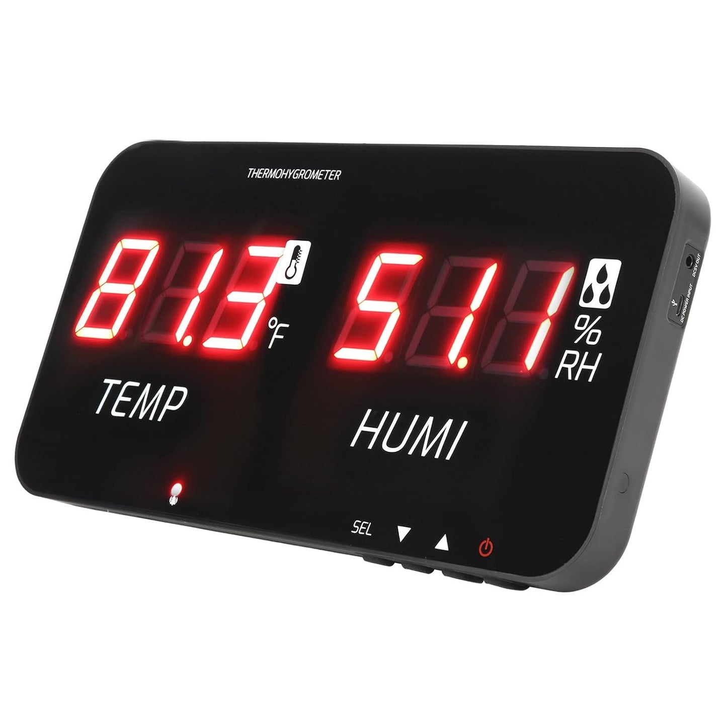 EVTSCAN 12 Inch Large Display Indoor Digital Hygrometer Thermometer, with Alarm Function, 2 Seconds Refresh High Accuracy Temperature Humidity Meter, for Home, Office, Greenhouse