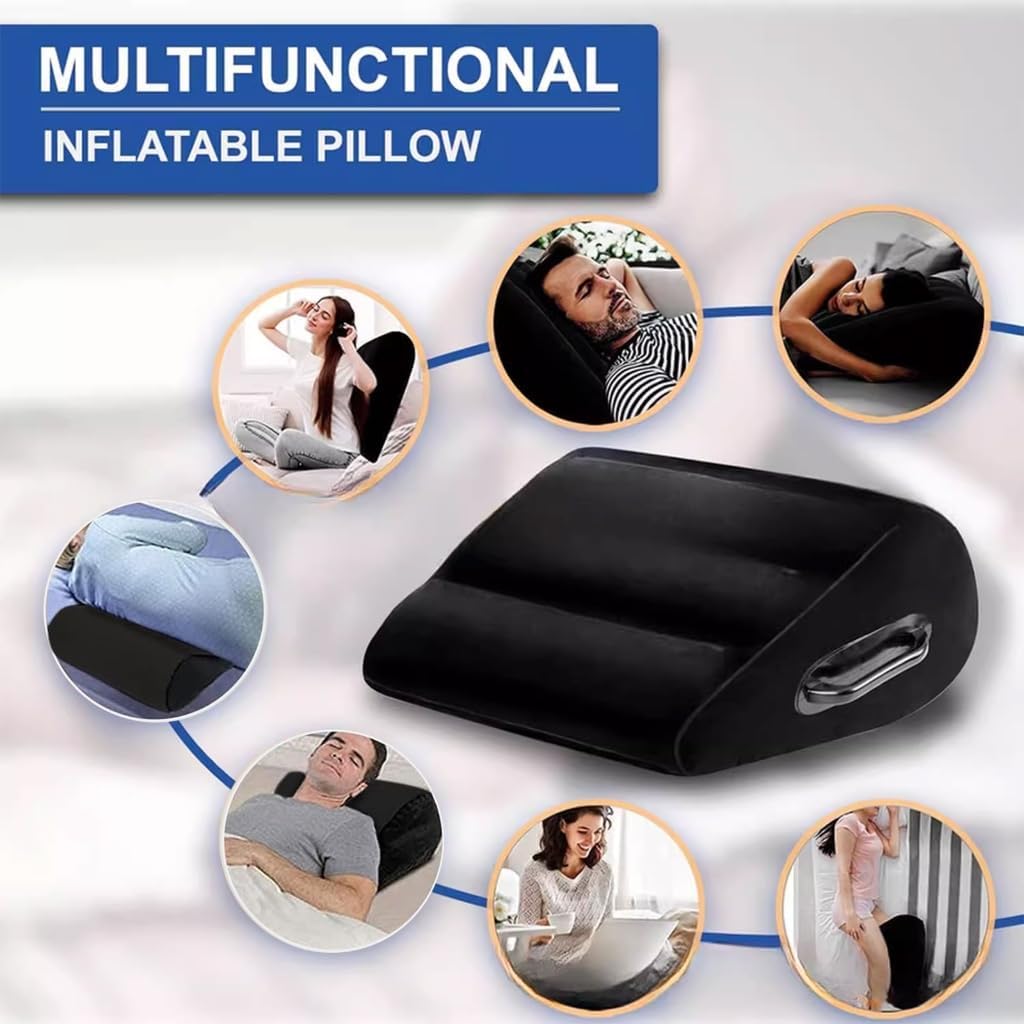Multi-Position Inflatable Bed Wedges - Adjustable Orthopedics Cushion for Back, Knee & Leg Supports, Flockeds PVC